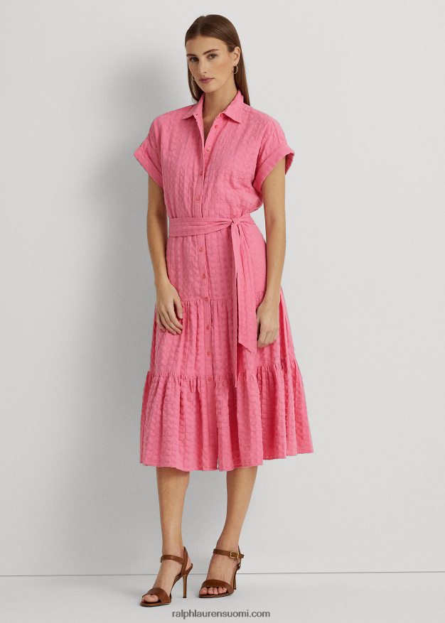 Ralph Lauren naiset gingham-puuvillamekko 0Z24ZR4440 altaan vieressä ruusu