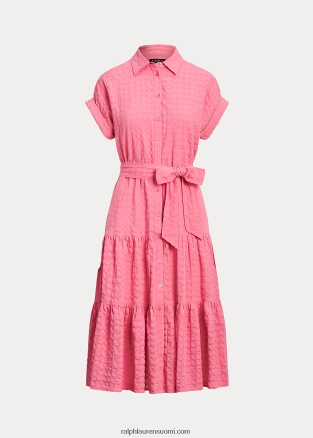 Ralph Lauren naiset gingham-puuvillamekko 0Z24ZR4440 altaan vieressä ruusu