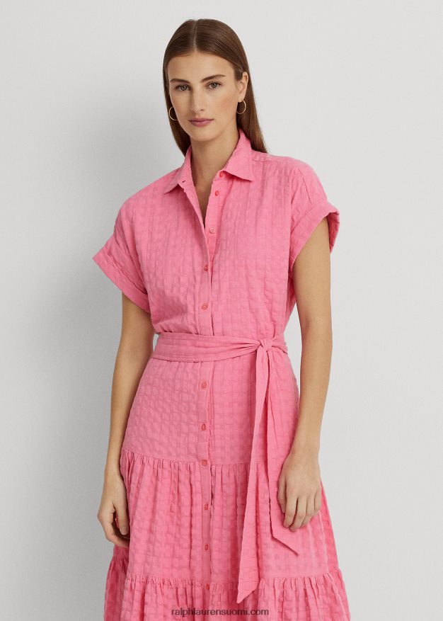 Ralph Lauren naiset gingham-puuvillamekko 0Z24ZR4440 altaan vieressä ruusu