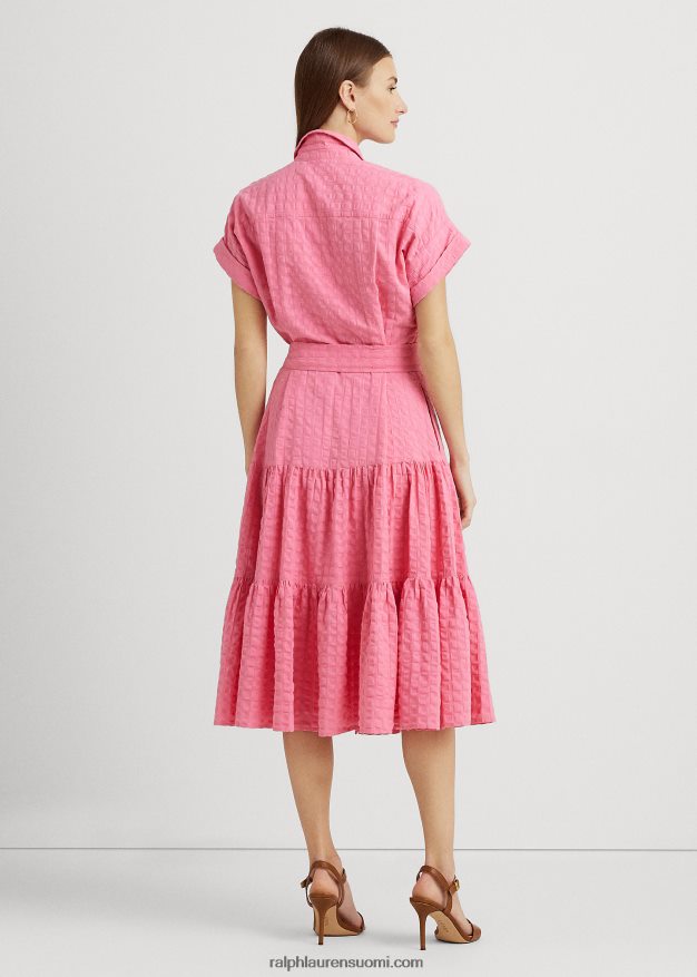 Ralph Lauren naiset gingham-puuvillamekko 0Z24ZR4440 altaan vieressä ruusu