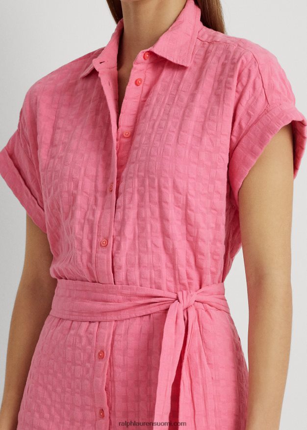 Ralph Lauren naiset gingham-puuvillamekko 0Z24ZR4440 altaan vieressä ruusu