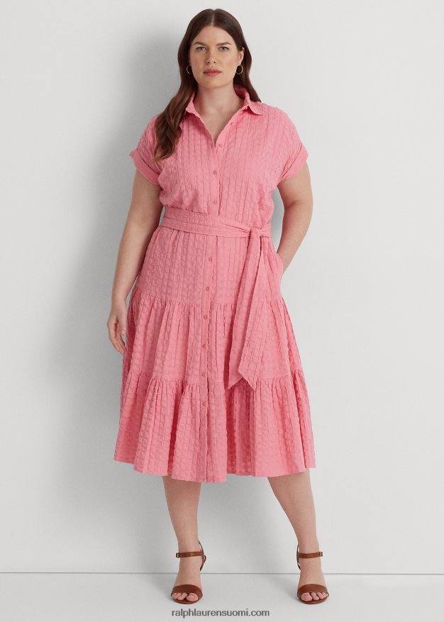 Ralph Lauren naiset gingham-puuvillamekko 0Z24ZR4657 altaan vieressä ruusu