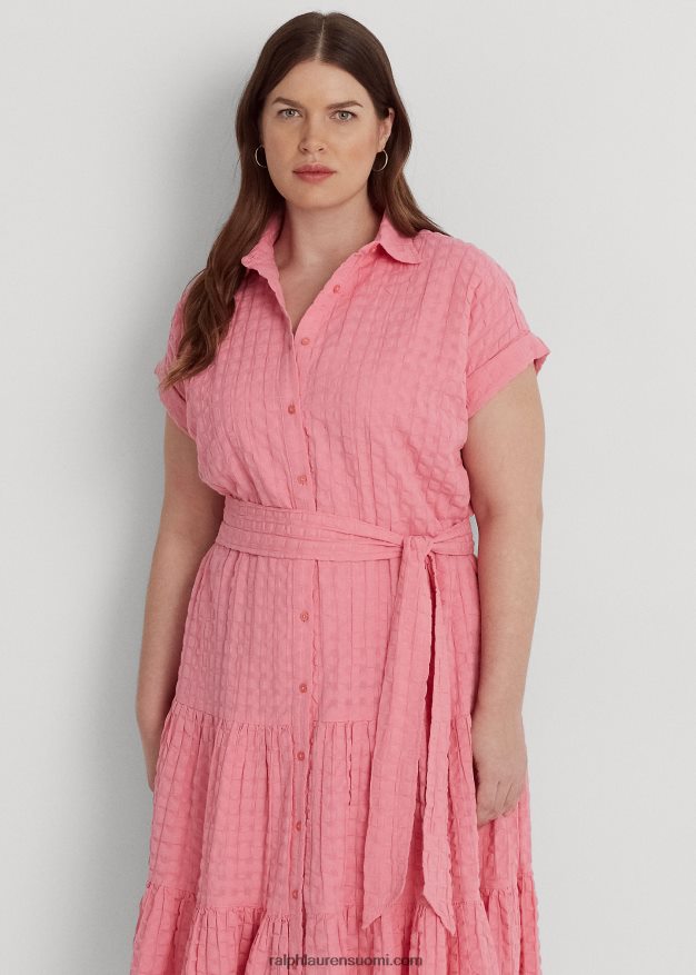 Ralph Lauren naiset gingham-puuvillamekko 0Z24ZR4657 altaan vieressä ruusu