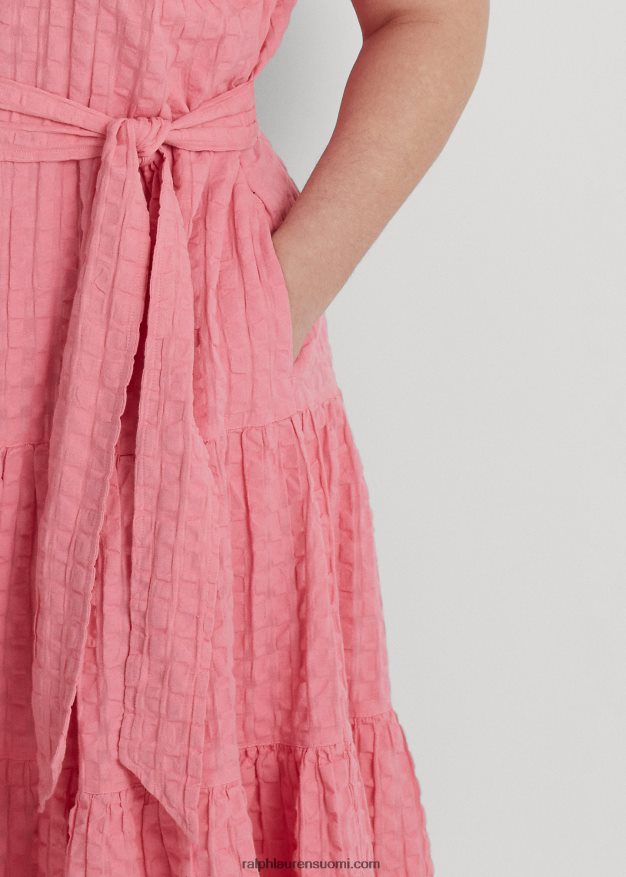 Ralph Lauren naiset gingham-puuvillamekko 0Z24ZR4657 altaan vieressä ruusu