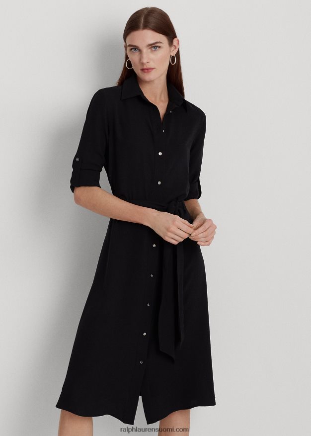 Ralph Lauren naiset istuva ja levenevä paitamekko 0Z24ZR3796 musta