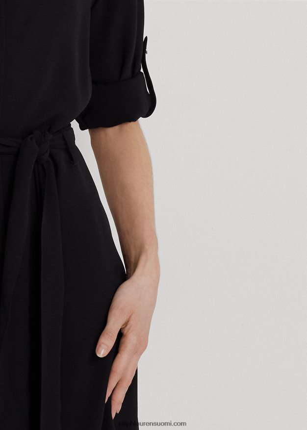 Ralph Lauren naiset istuva ja levenevä paitamekko 0Z24ZR3796 musta
