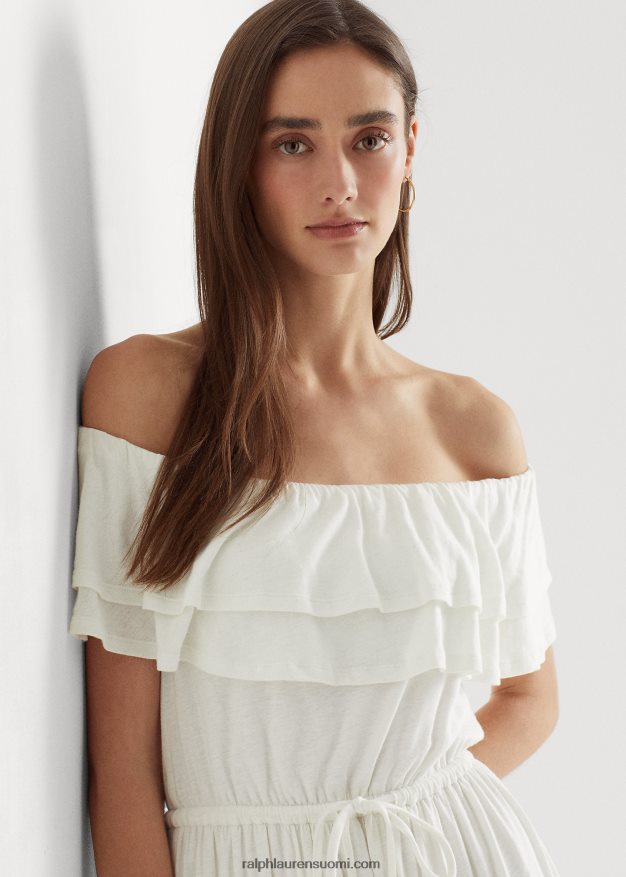 Ralph Lauren naiset jersey-mekko 0Z24ZR4352 valkoinen