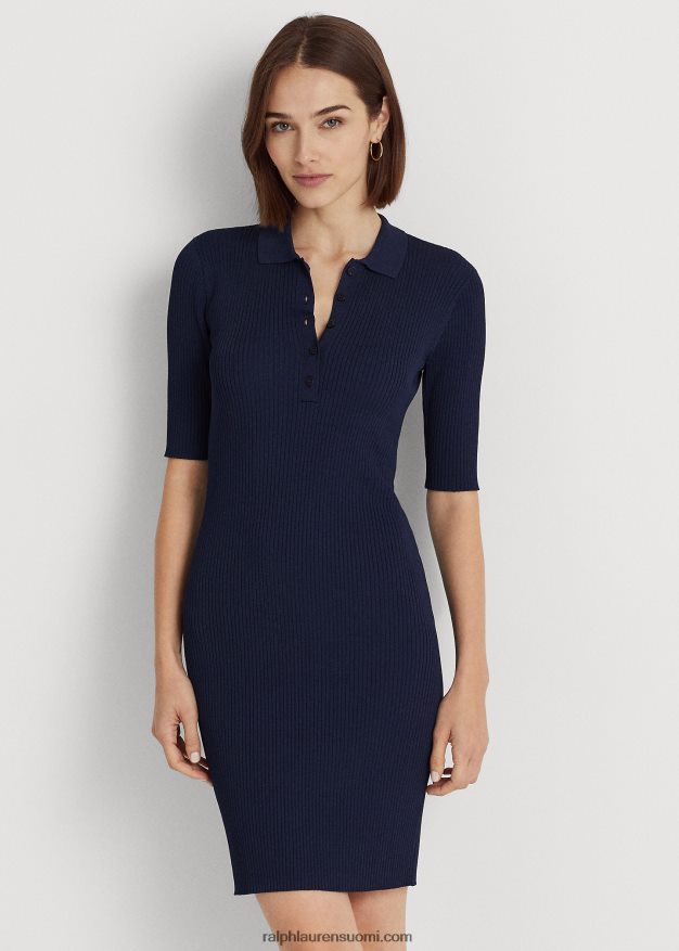 Ralph Lauren naiset joustinneulepusero mekko 0Z24ZR3978 hienostunut laivasto