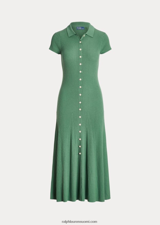 Ralph Lauren naiset joustinneulottu merinovillainen poolopuseromekko 0Z24ZR9195 väylän vihreä