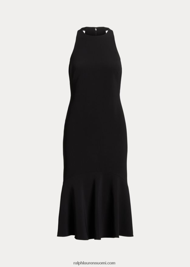 Ralph Lauren naiset kaksipuolinen kreppihihaton mekko 0Z24ZR4870 musta