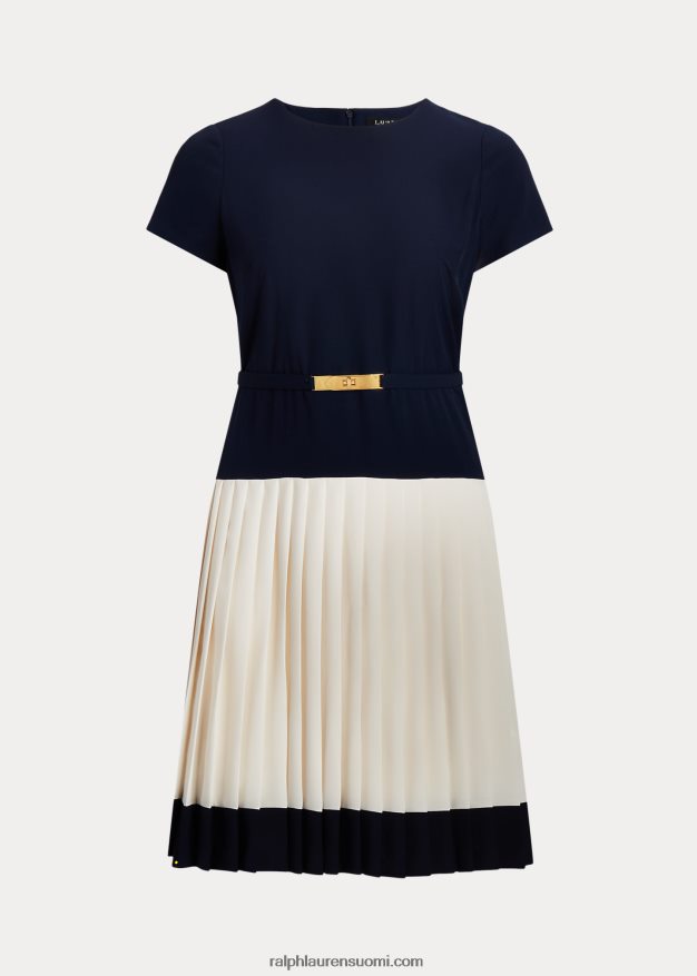 Ralph Lauren naiset kaksisävyinen georgette-mekko vyöllä 0Z24ZR4692