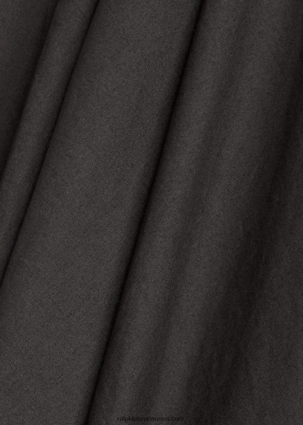 Ralph Lauren naiset kontrastikaulus puuvillainen voile-mekko 0Z24ZR3620 musta valkoinen