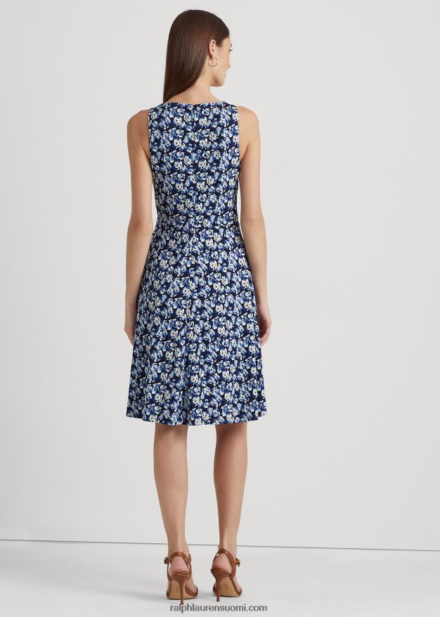 Ralph Lauren naiset kukkainen jersey-hihaton mekko 0Z24ZR4083 sininen multi