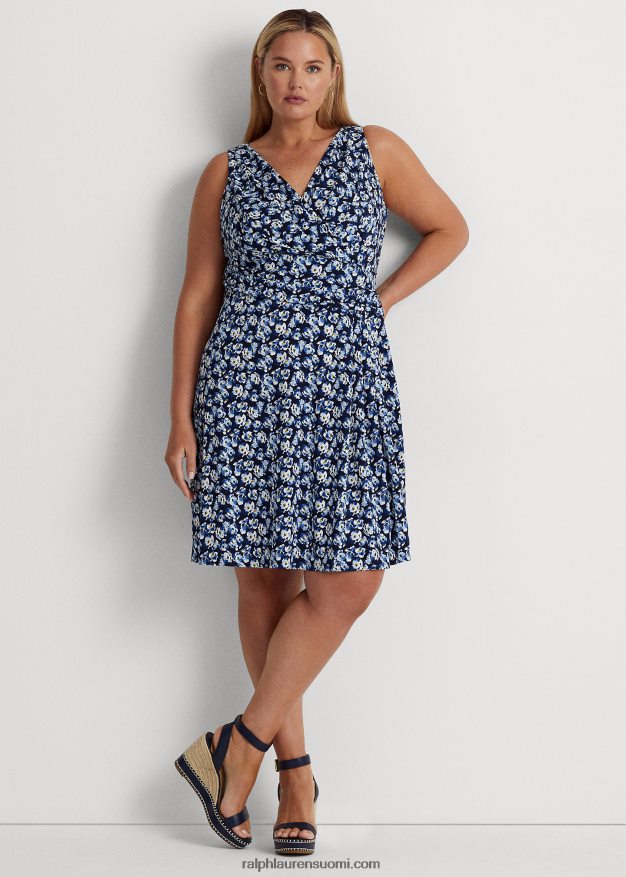 Ralph Lauren naiset kukkainen jersey-hihaton mekko 0Z24ZR4688 sininen multi