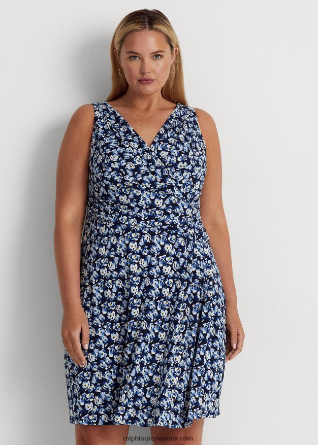 Ralph Lauren naiset kukkainen jersey-hihaton mekko 0Z24ZR4688 sininen multi