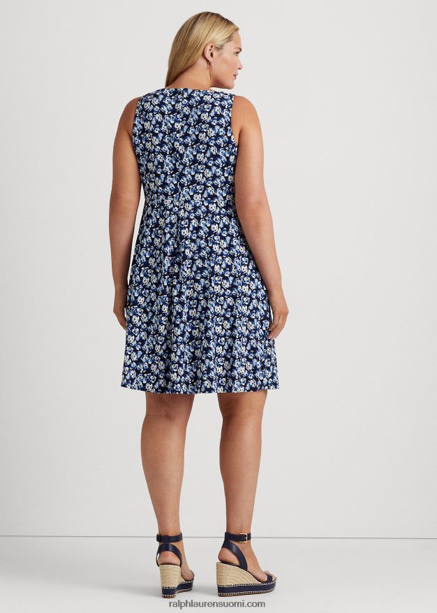 Ralph Lauren naiset kukkainen jersey-hihaton mekko 0Z24ZR4688 sininen multi