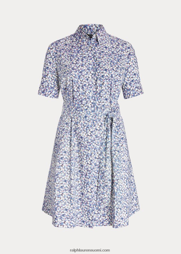 Ralph Lauren naiset kukkainen vyö puuvillasekoitteinen paitamekko 0Z24ZR4606