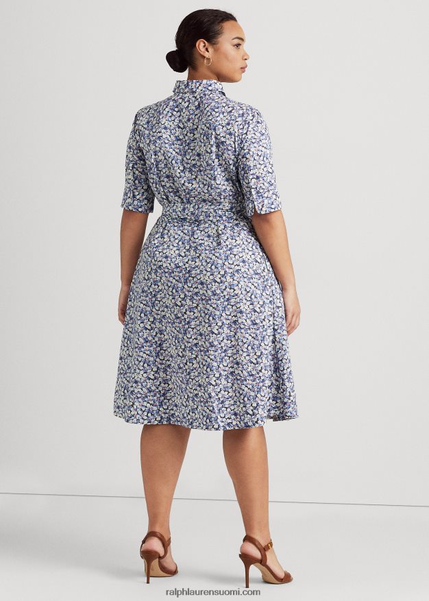 Ralph Lauren naiset kukkainen vyö puuvillasekoitteinen paitamekko 0Z24ZR4606