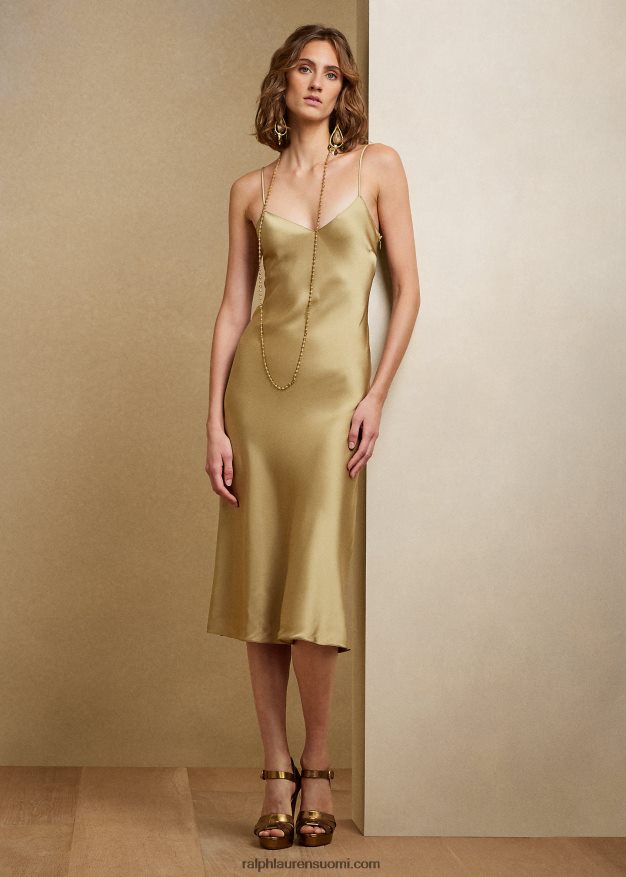 Ralph Lauren naiset lyhyt evelyn satiininen cocktailmekko 0Z24ZR9284 pronssi