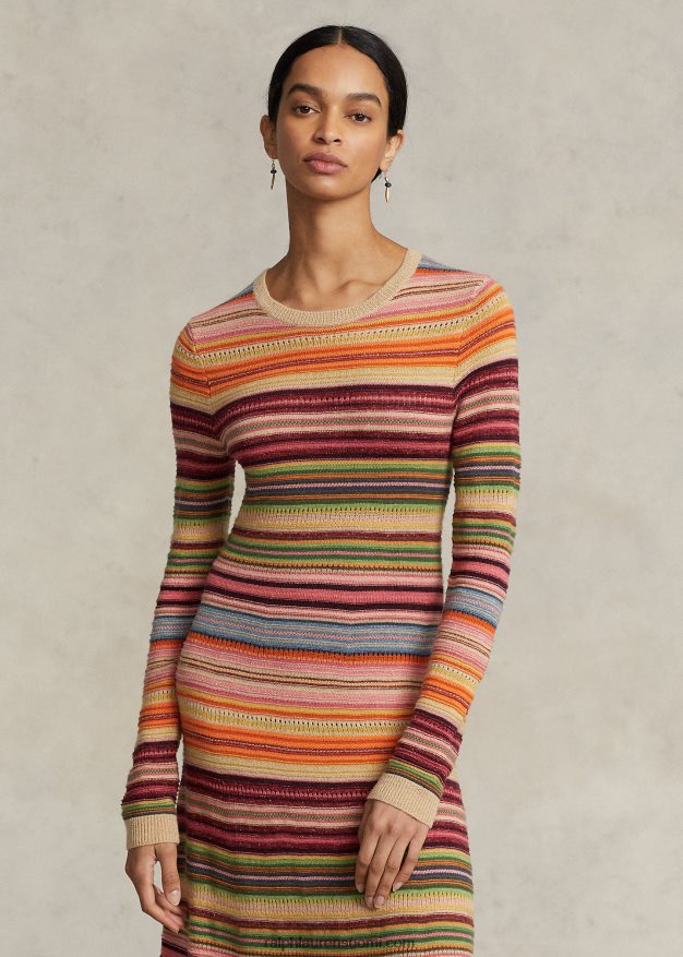 Ralph Lauren naiset moniraitainen neulemekko 0Z24ZR9200