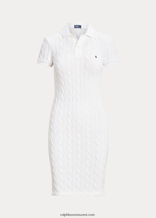 Ralph Lauren naiset ohut puuvillainen poolomekko 0Z24ZR2953 valkoinen