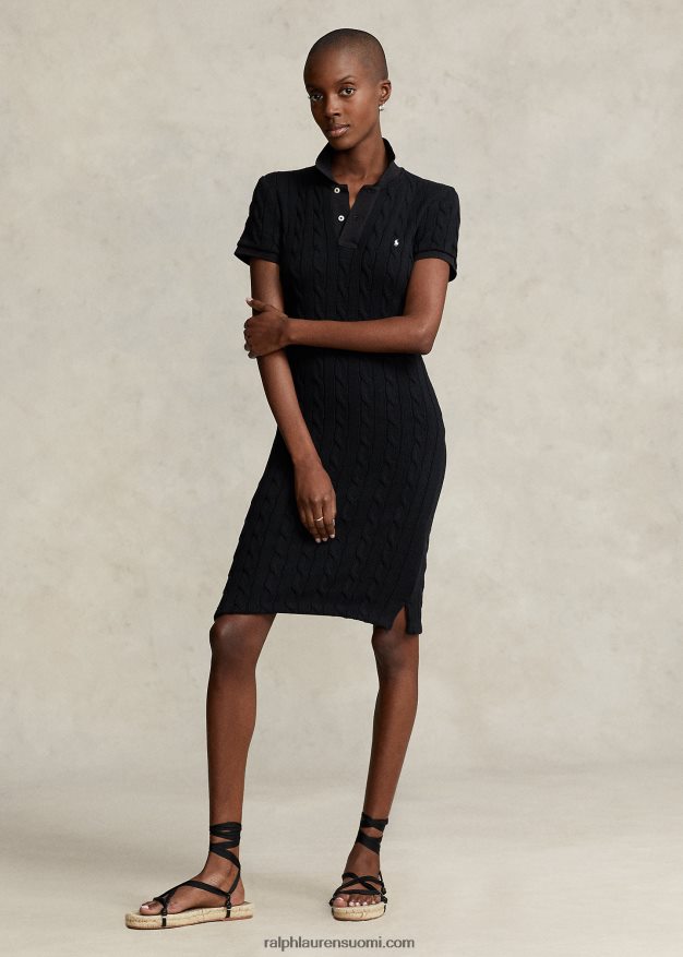 Ralph Lauren naiset ohut puuvillainen poolomekko 0Z24ZR2954 musta