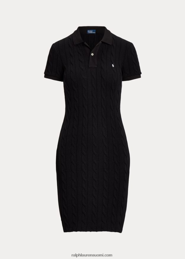 Ralph Lauren naiset ohut puuvillainen poolomekko 0Z24ZR2954 musta