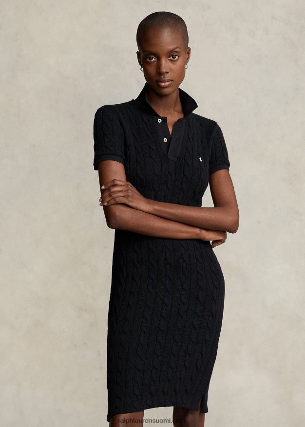 Ralph Lauren naiset ohut puuvillainen poolomekko 0Z24ZR2954 musta