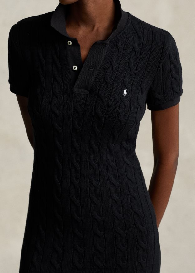 Ralph Lauren naiset ohut puuvillainen poolomekko 0Z24ZR2954 musta