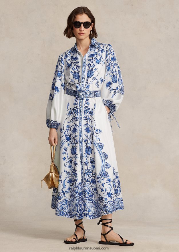 Ralph Lauren naiset paisley mulberry silkkimekko 0Z24ZR3072 paisley viiniköynnösprintti