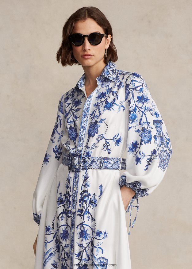 Ralph Lauren naiset paisley mulberry silkkimekko 0Z24ZR3072 paisley viiniköynnösprintti