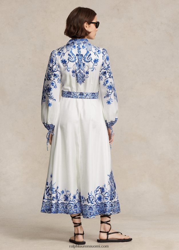 Ralph Lauren naiset paisley mulberry silkkimekko 0Z24ZR3072 paisley viiniköynnösprintti