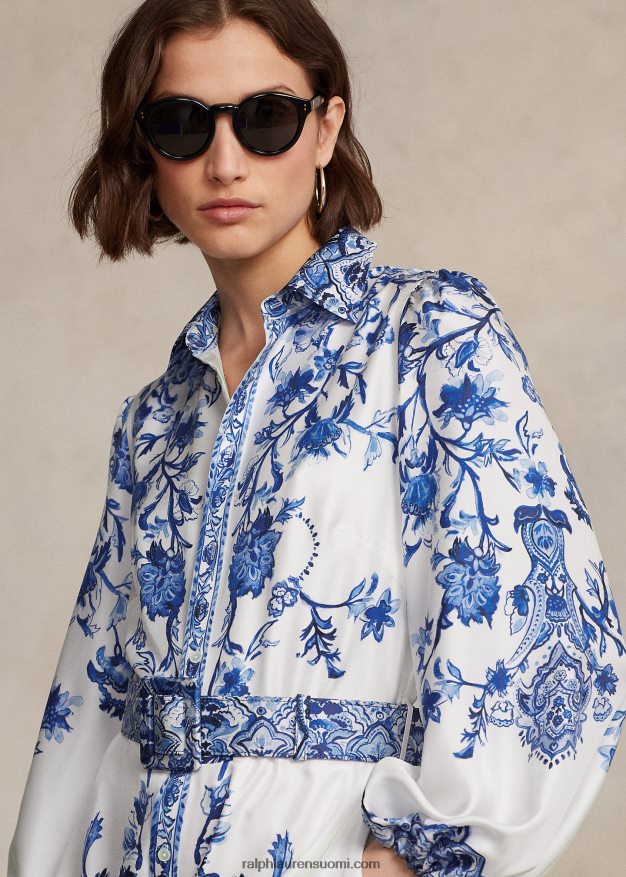 Ralph Lauren naiset paisley mulberry silkkimekko 0Z24ZR3072 paisley viiniköynnösprintti