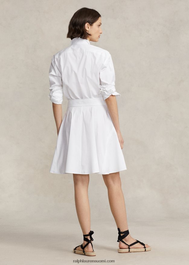 Ralph Lauren naiset paneloitu puuvillainen paitamekko 0Z24ZR2922 valkoinen