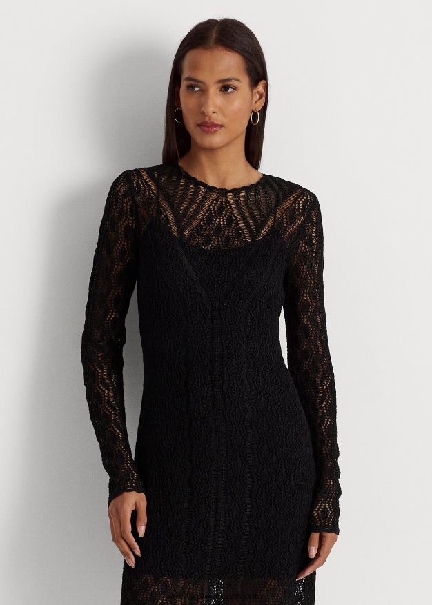 Ralph Lauren naiset pellavasekoitetta neulemekko 0Z24ZR3895 musta