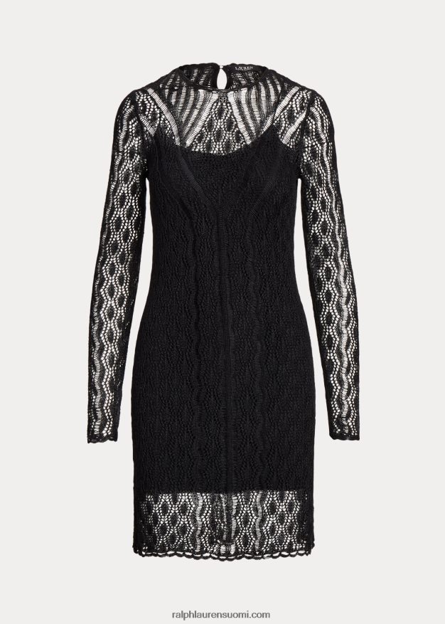 Ralph Lauren naiset pellavasekoitetta neulemekko 0Z24ZR4365 musta