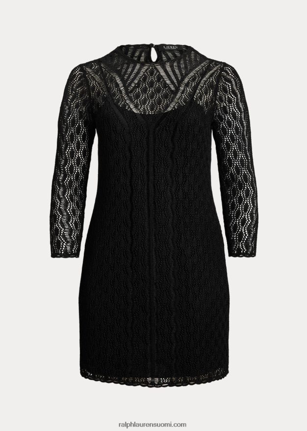 Ralph Lauren naiset pellavasekoitetta neulemekko 0Z24ZR4562 musta