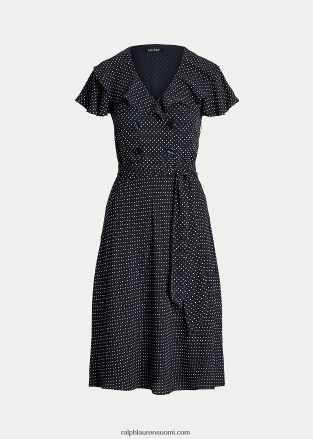 Ralph Lauren naiset pilkullinen georgette-mekko 0Z24ZR9570