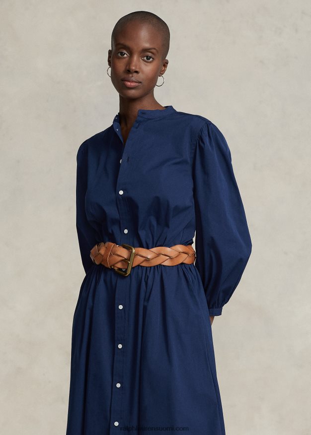 Ralph Lauren naiset puuvillainen leveäkankainen mekko 0Z24ZR3076 newportin laivasto