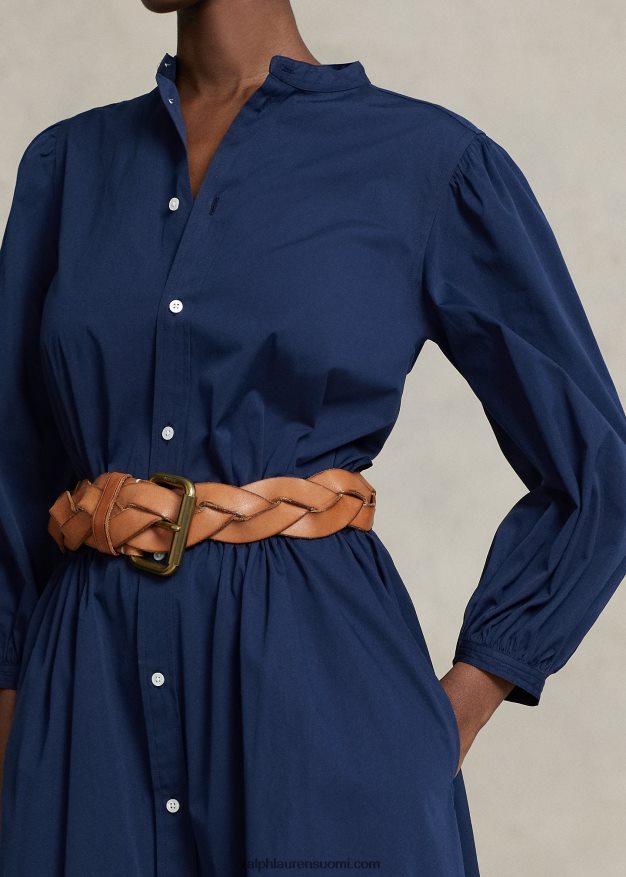 Ralph Lauren naiset puuvillainen leveäkankainen mekko 0Z24ZR3076 newportin laivasto