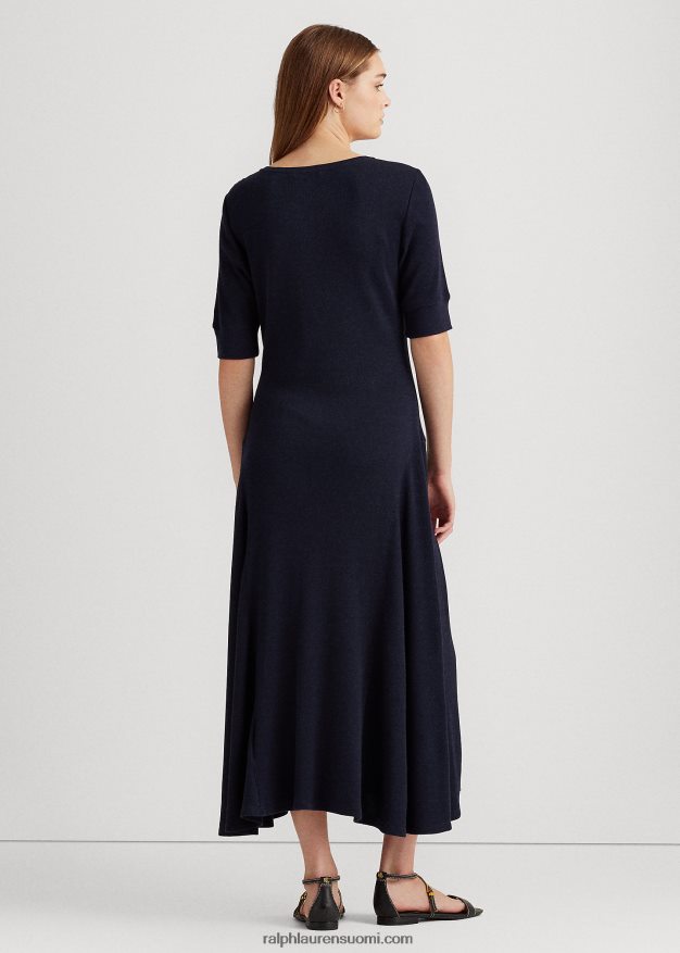 Ralph Lauren naiset puuvillainen levenevä mekko 0Z24ZR4237 laivasto