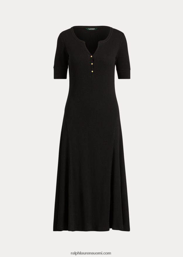 Ralph Lauren naiset puuvillainen levenevä mekko 0Z24ZR4485 musta