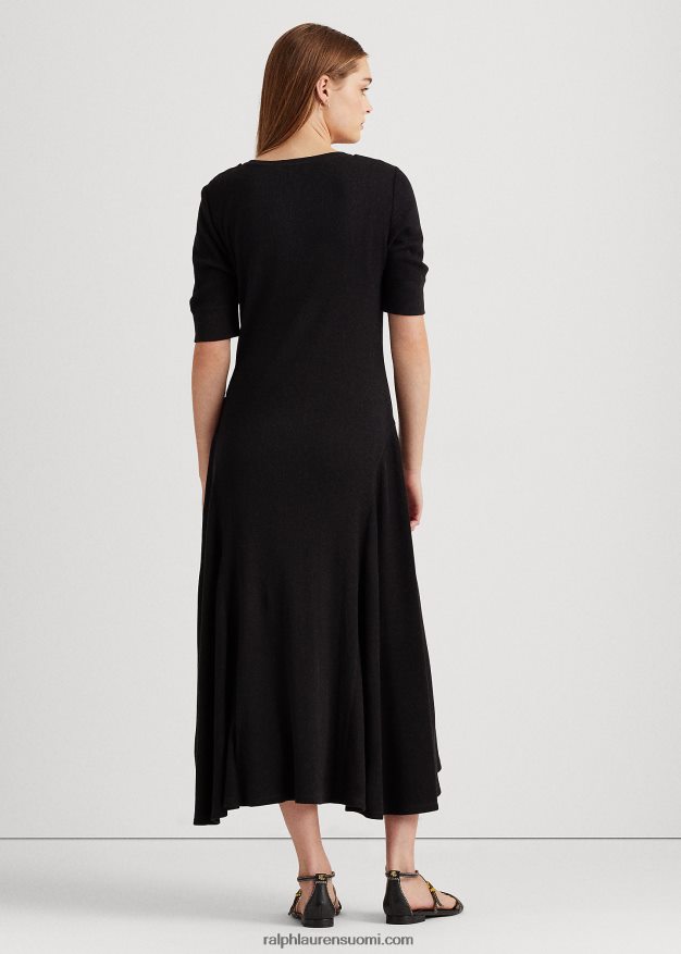 Ralph Lauren naiset puuvillainen levenevä mekko 0Z24ZR4485 musta