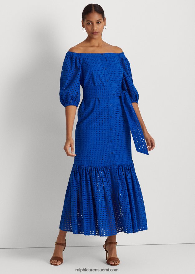 Ralph Lauren naiset puuvillainen silmukkamekko 0Z24ZR3918 sininen saturn