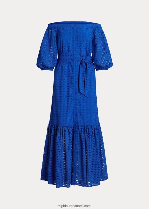 Ralph Lauren naiset puuvillainen silmukkamekko 0Z24ZR3918 sininen saturn