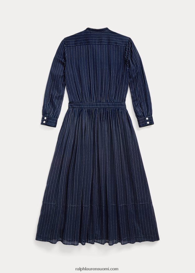 Ralph Lauren naiset puuvillainen voile-paitamekko 0Z24ZR3654 keskikokoinen indigo
