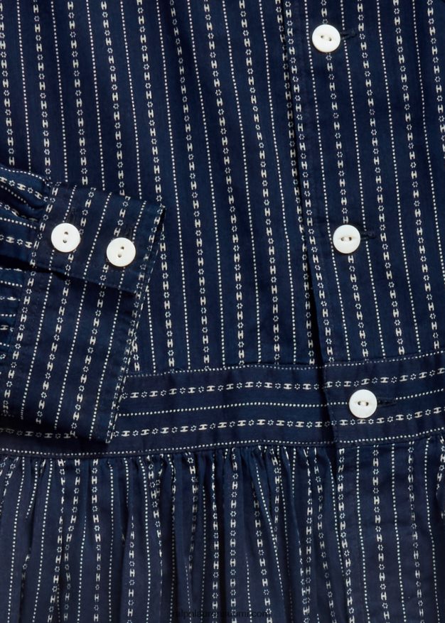 Ralph Lauren naiset puuvillainen voile-paitamekko 0Z24ZR3654 keskikokoinen indigo