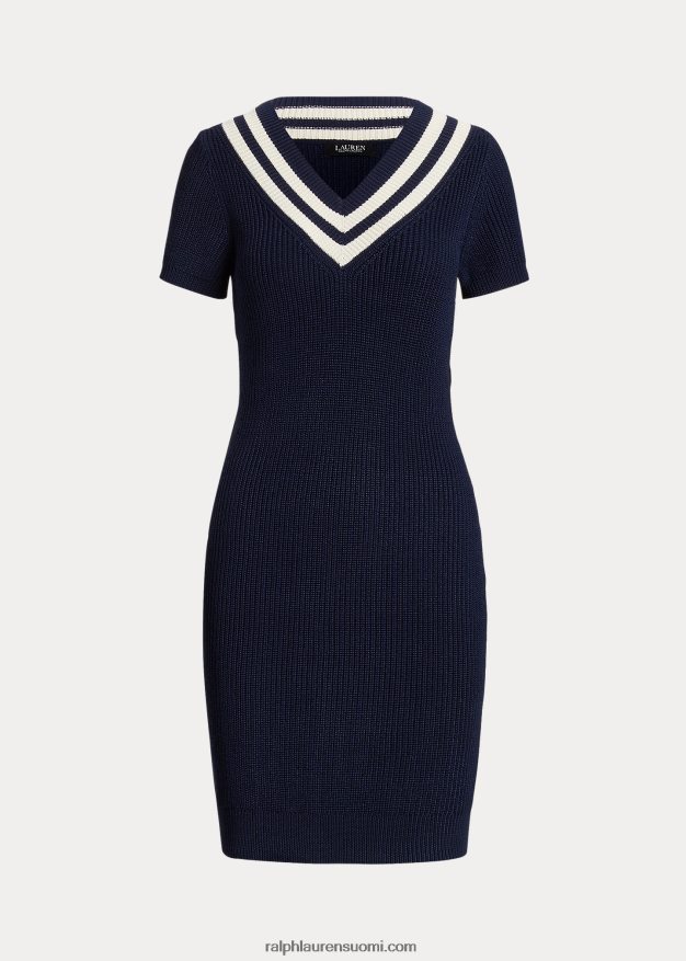 Ralph Lauren naiset puuvillasekoitettu krikettipusero 0Z24ZR4050 hienostunut laivasto/kerma