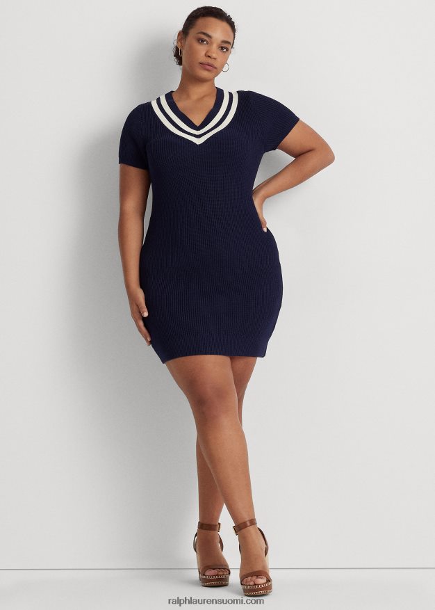 Ralph Lauren naiset puuvillasekoitettu krikettipusero 0Z24ZR4664 hienostunut laivasto/kerma