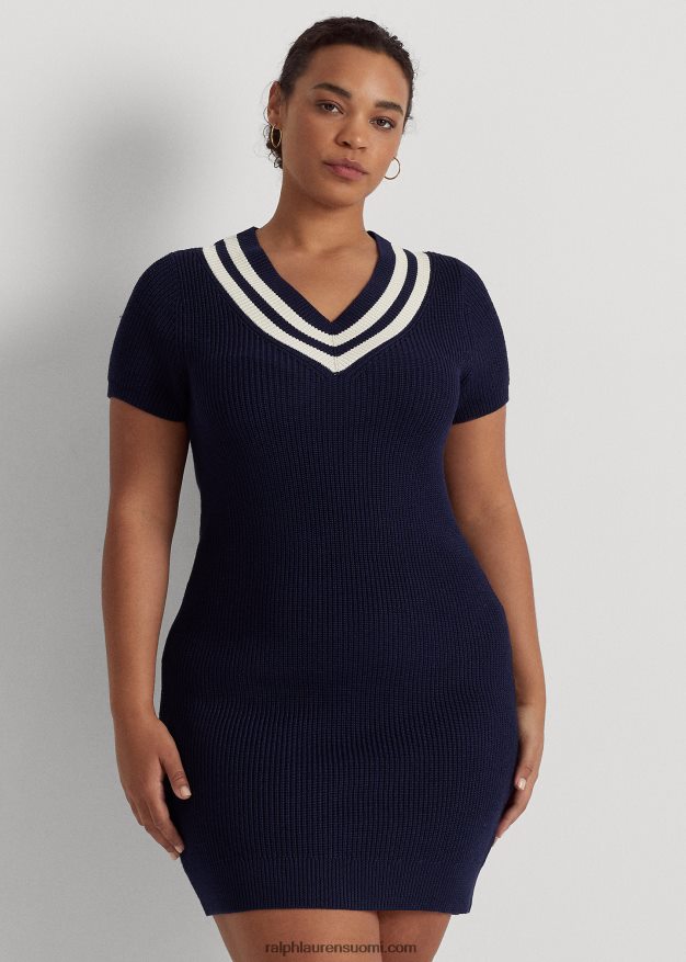 Ralph Lauren naiset puuvillasekoitettu krikettipusero 0Z24ZR4664 hienostunut laivasto/kerma